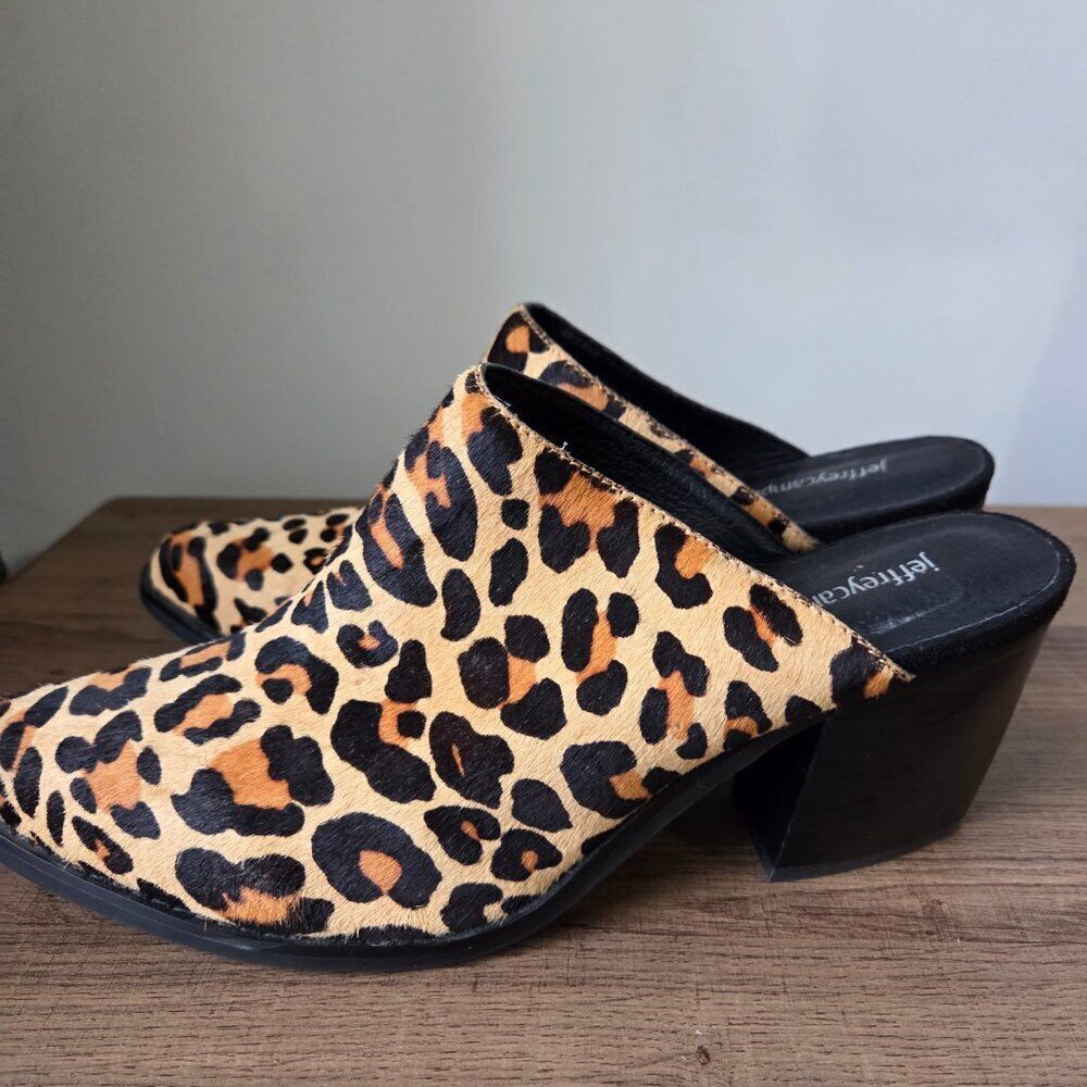 EUC JEFFREY CAMPBELL GENUINE LEATHER UPPER ANIMAL PRINT POINTY HEELED MULES 9.5 - Picture 5 of 15